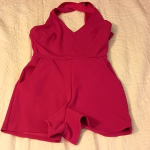 Open Back Fuchsia romper